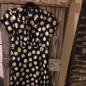 Silk navy simple dress